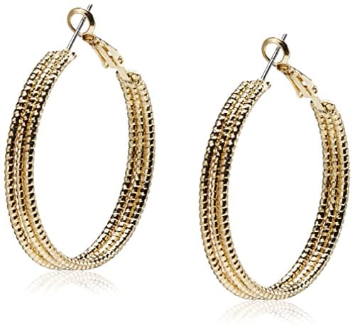Image of GUESS Silver Hoop Earrings, One Size, Rose Gold