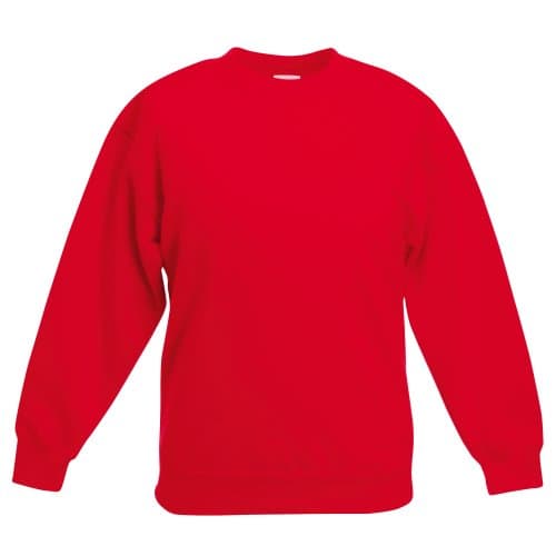 Image of Fruit of the Loom SS027B Boys' Sweatshirt - Red - 14-15 Years