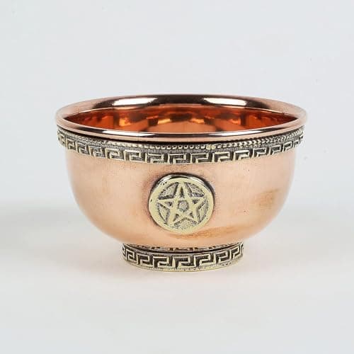 Image of AVA Collections Small Altar Witchcraft Serving, Offering or Smudging Bowl, Magic Accessory for Wicca Potions (Pentagram Bowl)