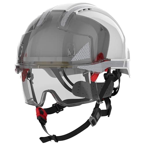 Image of JSP EVO White Safety Helmet with Chin Strap, Adjustable, Ventilated / 2694300