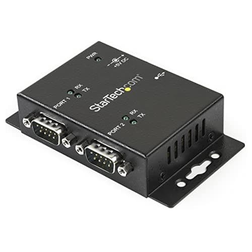 Image of StarTech USB to Serial Adapter - 2 Port - Wall Mount - Din Rail Clips - Industrial - COM Port Retention - FTDI - DB9 , TAA (ICUSB2322I)