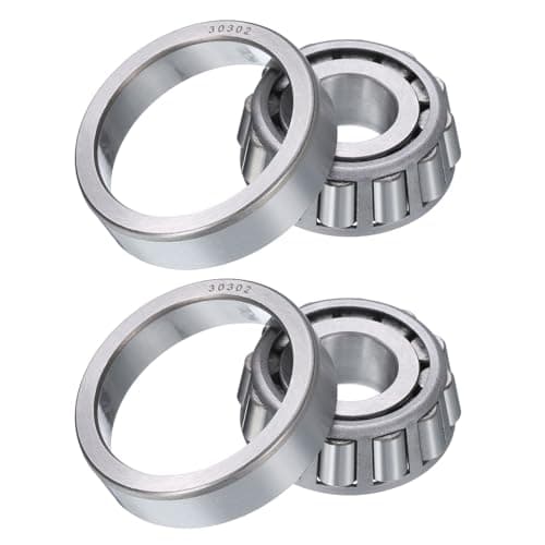 Image of sourcing map 2pcs 30302 Tapered Roller Bearing Cone and Cup, 15mm Bore x 42mm OD x 14mm Thick, Chrome Steel Taper Bearing Set, ABEC-5