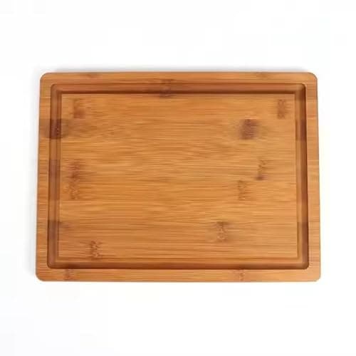 Image of Small Wooden Chopping Board, Double Sided Thick Bamboo Cutting Board with deep Juice Groove Used for Cutting Fruits, Vegetable, Meat Carving and charcuterie (M-30.5x22.8x1.3cm)