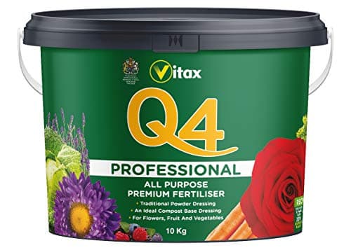Image of Vitax Q4 Fertiliser, Plant Food Enriched With Organic Nutrients, More Flowers, Bigger Yields, Slow Release -10 Kg