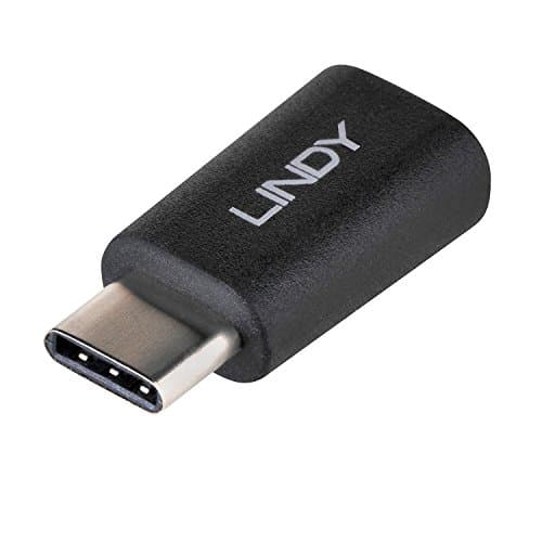 Image of LINDY USB 2.0 Type C Male to Micro-B Female Adapter - Black