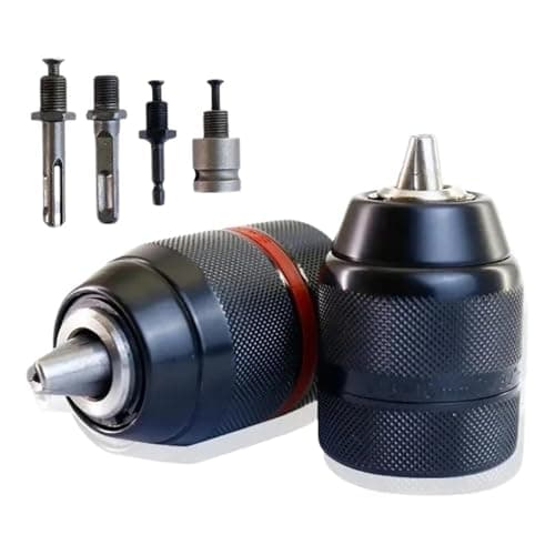 Image of 13mm Keyless Drill Chuck Metal Heavy Duty 1/2-20UNF Ratchet Chucks Hex Shank/SDS/Socket Square Female Adaptor Hardware Tool(Square Handle)