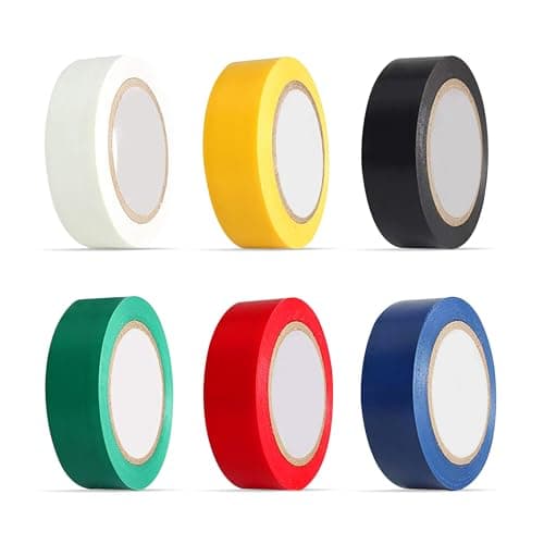Image of G4GADGET 6 Rolls PVC Electrical Insulation Tape, 2.7m x 18mm, Multi-Colour Pack - Waterproof, UV-Resistant