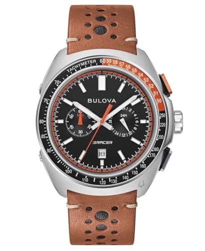 Image of Bulova Men's Chronograph Quartz Watch with Leather Strap 98B427