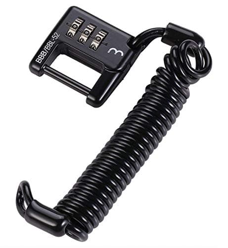 Image of BBB Cycling, MiniSafe Combination Coil Cable, Small Bike Lock with Code for Road, Mountain and Urban Bikes, Outdoor, Waterproof, Small, Compact, BBL-52, 120 cm, Black