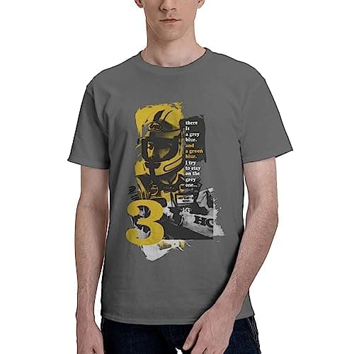 Image of KLA Joey Dunlop Mens Motorcycle Motorsport Biker T Shirt Dark Grey L