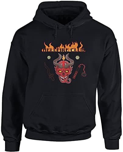 Image of Hippowarehouse D&D Hellfire Group Club Unisex Hoodie Hooded top (Specific Size Guide in Description) Black