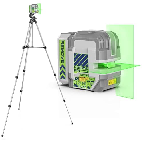 Image of Huepar Pro Laser Level with 140cm Tripod Self Leveling Rechargeable Laser with Pulse Mode for Outdoor, Switchable Line, with 360° Magnetic Base, for DIY, Construction, Decoration