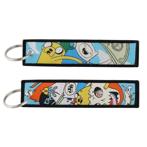 Image of Pinstant Princess Bubblegum Come Along with Me Adventure Time Cartoon Animated TV Show Finn Jake Keychain Key Tag Chain Fob Ring, Mixed, 5.1 x 1.2 inches
