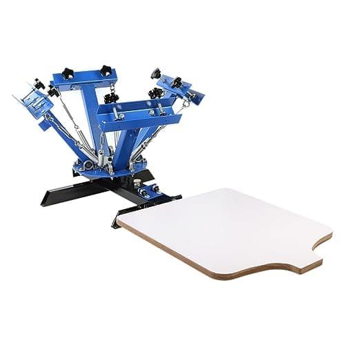 Image of 4 Color 1 Station Silk Screen Printing Kit Machine 4-1 Screenprint Carousel Pressing for Printing Garden Tools