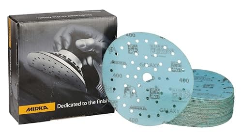 Image of Mirka Galaxy Multifit Sandpaper 6 inch (150mm) - Grit 400, 50 Discs/Pack - Premium Abrasive for Epoxy Resin, Wood, Metal - Non-Clogging, Self-Sharpening Technology - Ideal for Power Sanders