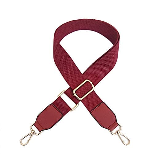 Image of ZOONAI Canvas Crossbody Shoulder Bag Strap Wide Handbag Purse Strap Adjustable Replacement Handbag Belt (Wine Red)