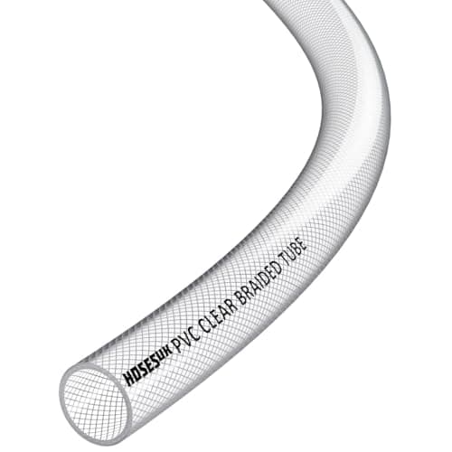 Image of 19mm (3/4") ID Braided PVC Tubing, Flexible Clear Water Hose 2m