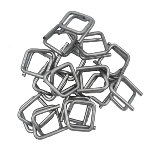 Image of Trojan 16mm Galvanised Metal Buckles (Pack of 1000) Self Locking Strapping Buckle For Use With Woven Cord Polyester Pallet Strapping Banding (19mm)