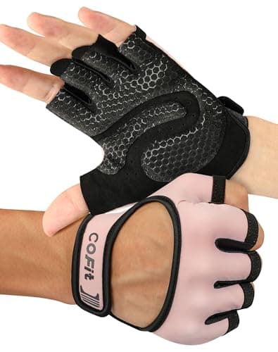 Image of COFIT Ventilated Workout Gloves With Curved Open, Lightweight Summer Gym Gloves Multi Purposes for Weightlifting, Cycling, Exercise, Climbing and Rowing - Pink S