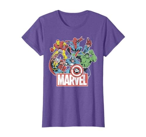 Image of Marvel Avengers Team Retro Comic Vintage Graphic T-Shirt