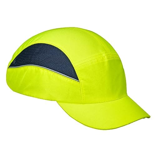 Image of Portwest PS59 AirTech Vented Bump Cap Mens Hard Hat Alternative Lightweight 150g Breathable Safety Head Protection Reflective Piping EN 812 Certified Warehouse Construction DIY, Yellow, One Size