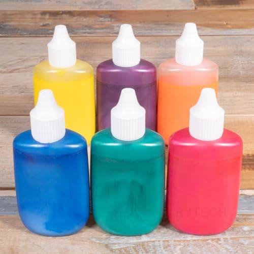Image of Rytech 6 x 25ml Assorted Colours Marbling Ink Set in Dropper Bottles, Marbled Patterns, School Supplies, Art and Crafts Projects, Children's Craft Projects, Ideal for Kids (Metalic)