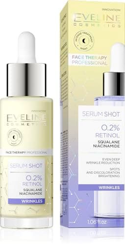 Image of Eveline Cosmetics Face Therapy Professional Anti-Aging Serum Shot with 0.2% Retinol for Face, Neck & Décolleté - Firming & Hydrating Treatment, 30ml