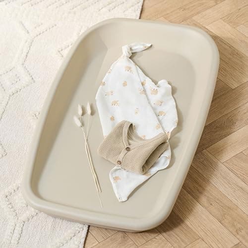 Image of Tutti Bambini Baby Changing Mat - Premium PU Foam Nappy Changing Mat, Cushioned & Wipeable Changing Table Topper, Birth to 9 Months, 86 x 52 x 11.5 cm (Cashmere)