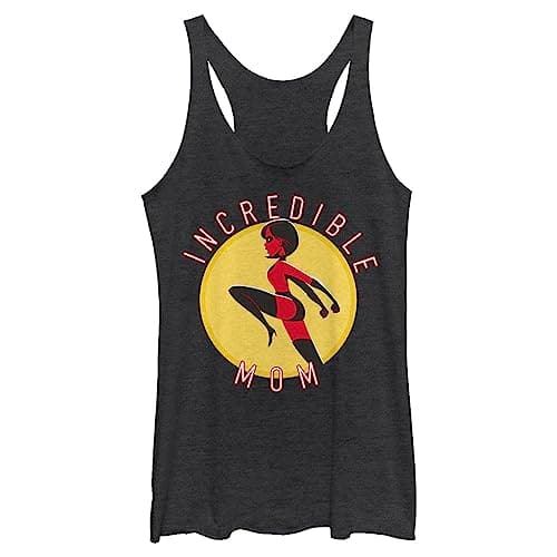 Image of Disney Women's Incredible Mom Circle Shirt, Black Heather, M