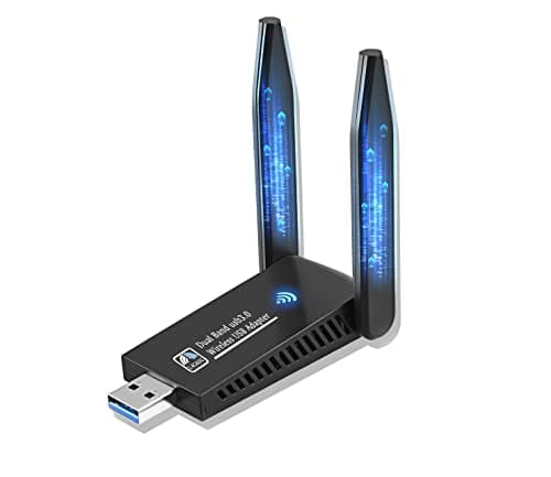 Image of 1300Mbps USB WiFi Dongle With Double Antenna, Dual Band 5GHz/2.4GHz High Gain Adapter for PC, Support Windows 11/10/8/7/Vista/XP