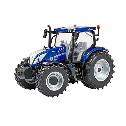 Image of Britains New Holland T6.180 Blue Power Tractor Toy, Farm Toys for Children, New Holland Tractor Toy Compatible with 1:32 Scale Farm Animals and Toys, Suitable for Collectors & Children from 3 Years