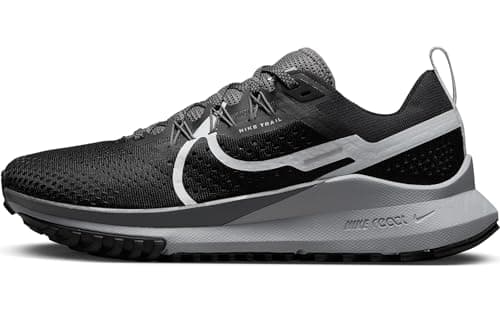 Image of NIKE Women's React Pegasus Trail 4 Sneaker, Black/Aura-Dark Grey-Wolf Grey, 6 UK