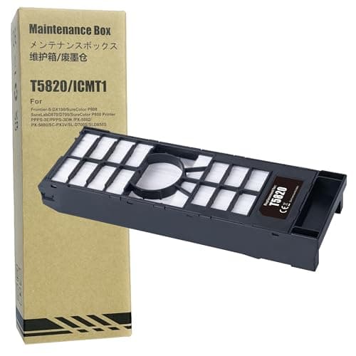 Image of LCL T5820 Waste Ink Tank Maintenance Box Replacement for Epson T5820 C13T582000 Maintenance Cartridge for Epson Stylus Pro 3800 3850 3880 3890; SureColor P800; Surelab D700 D870 D800 DX100 PX-5800 1PK