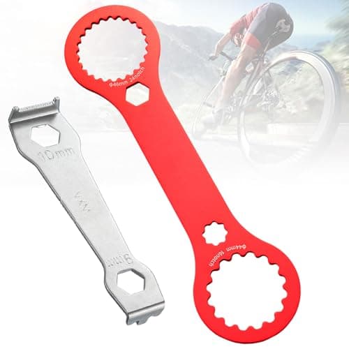 Image of YGCQFH BB Axis Wrench, Aluminium Alloy Bottom Bracket Removal Tool, 2-in-1 Combo for BB44 and BB46 Bottom Brackets, Includes Crank Bolts Fixing Wrench, Bicycle Repair Tool, Lightweight & Durable