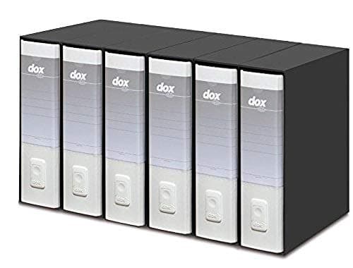 Image of Esselte Dox 1 A4 Anti Topple Design Lever Arch File, White, Pack of 6