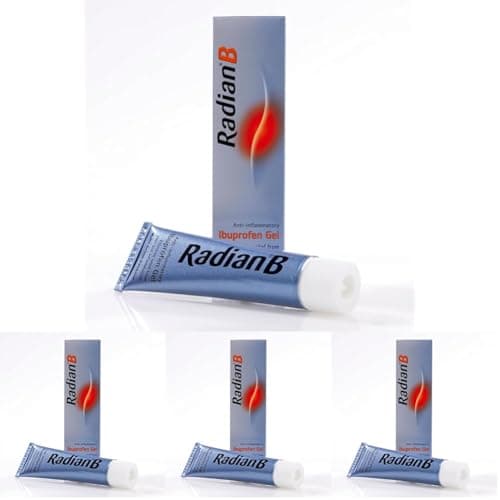 Image of Radian B Ibuprofen Gel 5% topical analgesic and anti-inflammatory for backache, rheumatic and muscular pain, sprains and sports injuries. (Pack of 4)