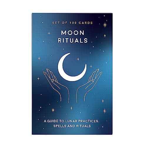 Image of Gift Republic 100 Moon Ritual Cards | Self Care Practices, Spells, Affirmations, Blue