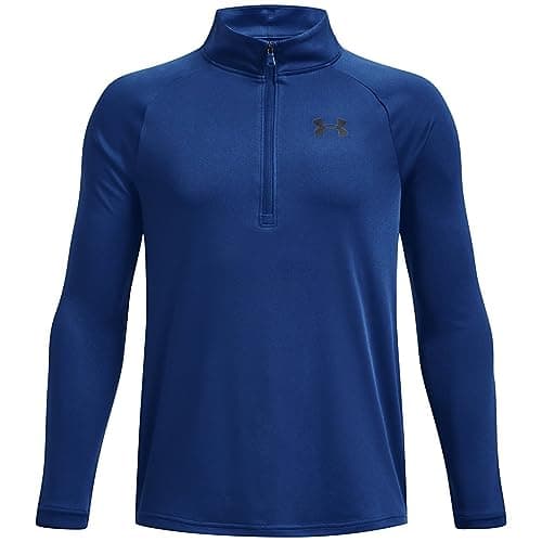 Image of Under Armour Boys Tech 2.0 Half Zip Top Junior Blue Mirage 7-8 Years