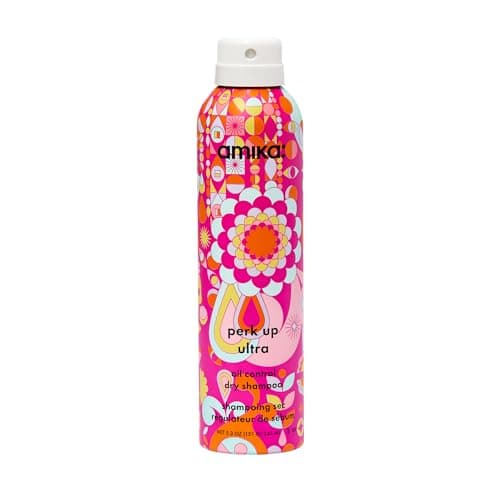 Image of amika perk up ultra oil control dry shampoo spray - extra strength dry shampoo for fine hair + extra oily scalps - reduces odor + extends time between washes - talc-free + vegan (245 ml)
