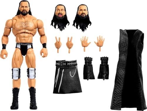 Image of Mattel WWE Ultimate Edition Action Figure and Accessory Set, Drew McIntyre Collectible 6-Inch Action Figures, Interchangeable Heads and Hands, 30 Points of Articulation