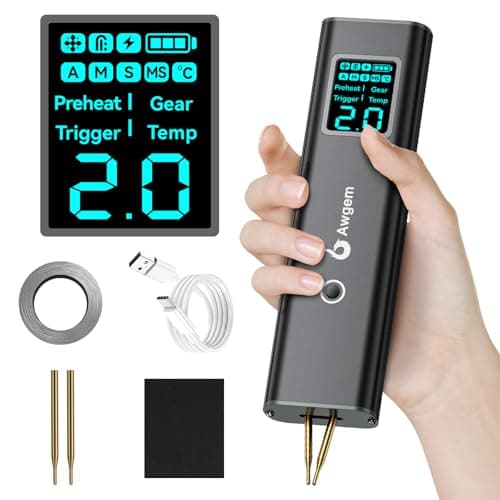 Image of Awgem Battery Spot Welder, Upgraded Handheld Mini Portable Spot Welder for 18650 Battery, Welding Nickel Sheets 0.1-0.2mm, Iron,Stainless Steel Sheets, 99 Gear,Auto and Manual Mode