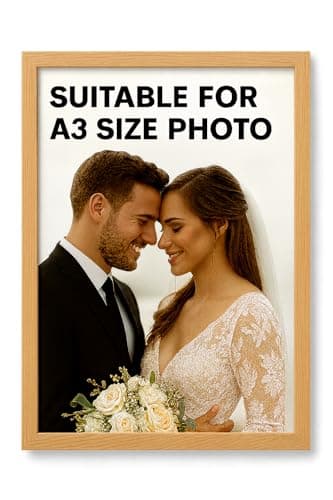 Image of A3 Wooden Photo Frame - 297x420mm / 29.7x42cm / 11.7x16.5inch Picture Frame (Oak, A3 (42x29.7) cm)