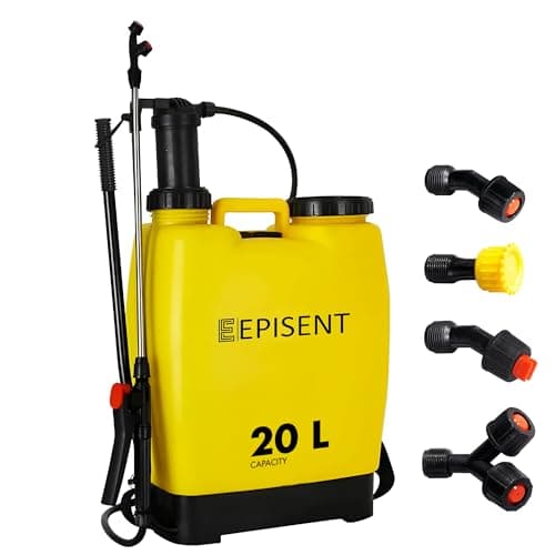 Image of EPISENT Pressure Pump Sprayer – 20L Garden Pressure Sprayer with Adjustable Mist & Jet Nozzle, Carry Strap, 60cm Long Lance, Leakproof Tank – Pump Action Sprayer for Weed Killer, Roof & Patio Cleaning