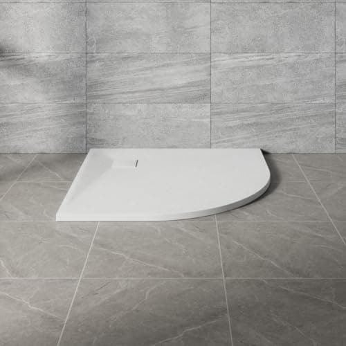 Image of NRG 900x900mm White SMC Quadrant Shower Tray Slip-Resistance Bathroom Shower Enclosure Base Tray