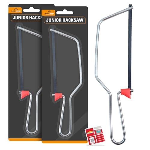 Image of SOL 2pk 6 Inch Junior Hacksaw for Metal Cutting Plastic Wood PVC Pipe Mini Hacksaw Compact Hand Saw Frame with Blade Adjustable Precision DIY Workshop Repair Tool Lightweight Durable Easy Grip Handle
