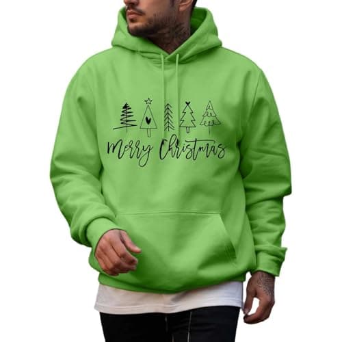 Image of Generisch Festive Christmas Hoodie Casual Winter Sweatshirt Seasonal Design, Light green, S