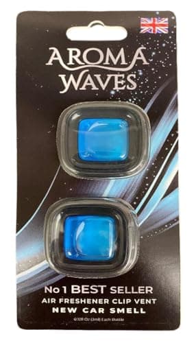 Image of Aroma Waves Fresh New Car Smell Scent Air Freshener Lasting Freshness Clip-on Car Vent Grill Twin Pack