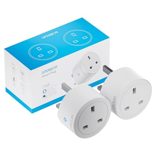 Image of UPXNBOR Smart Plug Wi-Fi Outlet, Works with Alexa & Google Home, Wireless Smart Socket with Energy Monitoring, Timer & App Remote Control, Device Sharing, 2.4GHz Wi-Fi Only, 13A (2 Pack)