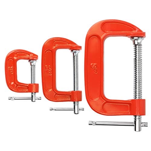 Image of G Clamps for Woodwork, MAXPOWER 3PCs Metal G Clamp Set C-Clamps Set with Opening Capacity 25mm/50mm/75mm