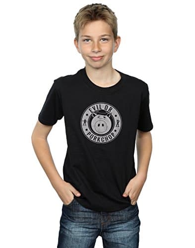 Image of Disney Boys Toy Story Evil Dr Pork Chop Logo T-Shirt 9-11 Years Black